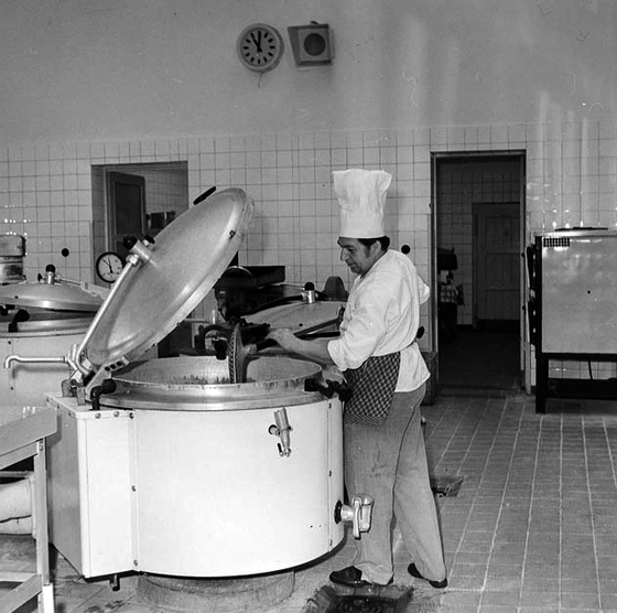Koch in Großküche der FDJ-Jugendhochschule am Bogensee
