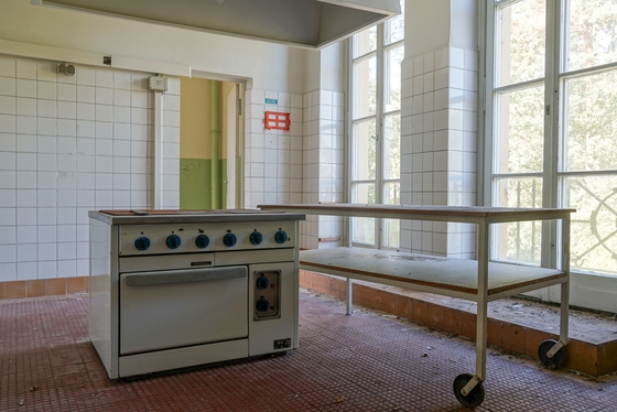 Herdüberreste im Kulturhaus, FDJ-Schule Wilhelm Pieck am Bogensee